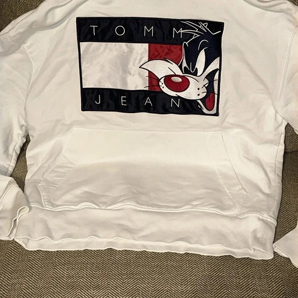 Rare VTG TOMMY HILFIGER X SPACE JAM LOONEY TUNES AUTHENTIC HOODIE TOMMY JEANS - Picture 5 of 16